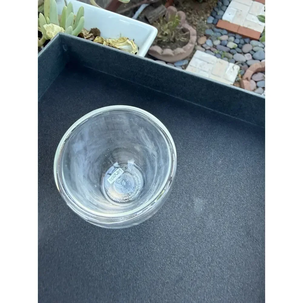 Bodum PAVINA Double Wall Espresso Shot Glasses Clear 2.5 Oz Set of 4 Mouth Blown